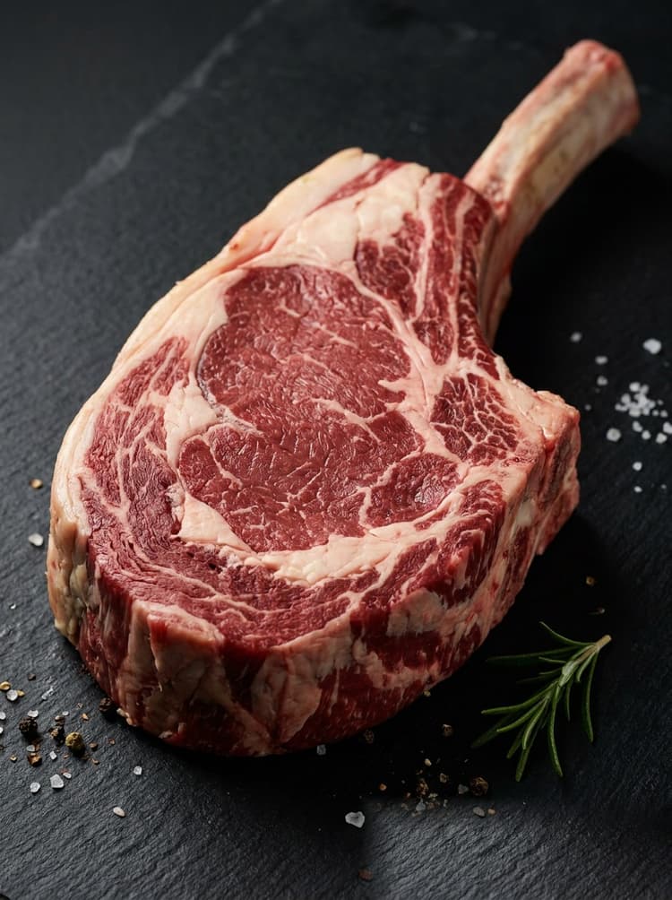 Côte de bœuf persillée, présentation